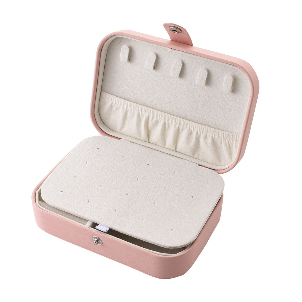 Pink Faux Leather Jewelry Box