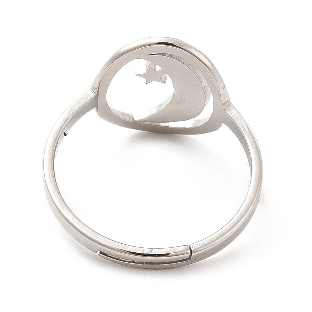 Star & Moon Ring | Adjustable