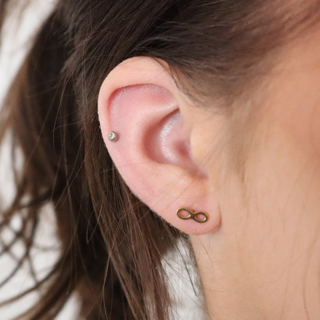 Infinity Sign Studs | Annie Austen