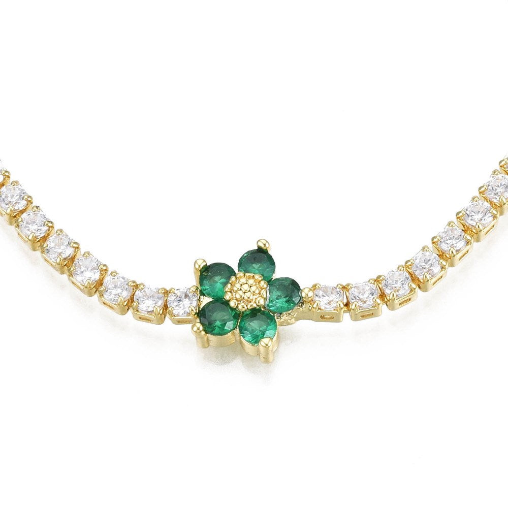 Flower Chain Necklace | Green