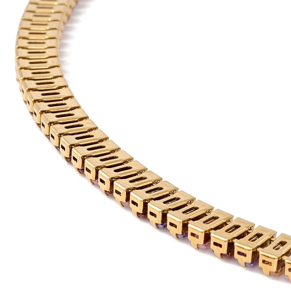 Baguette Necklace | Gold & Multi