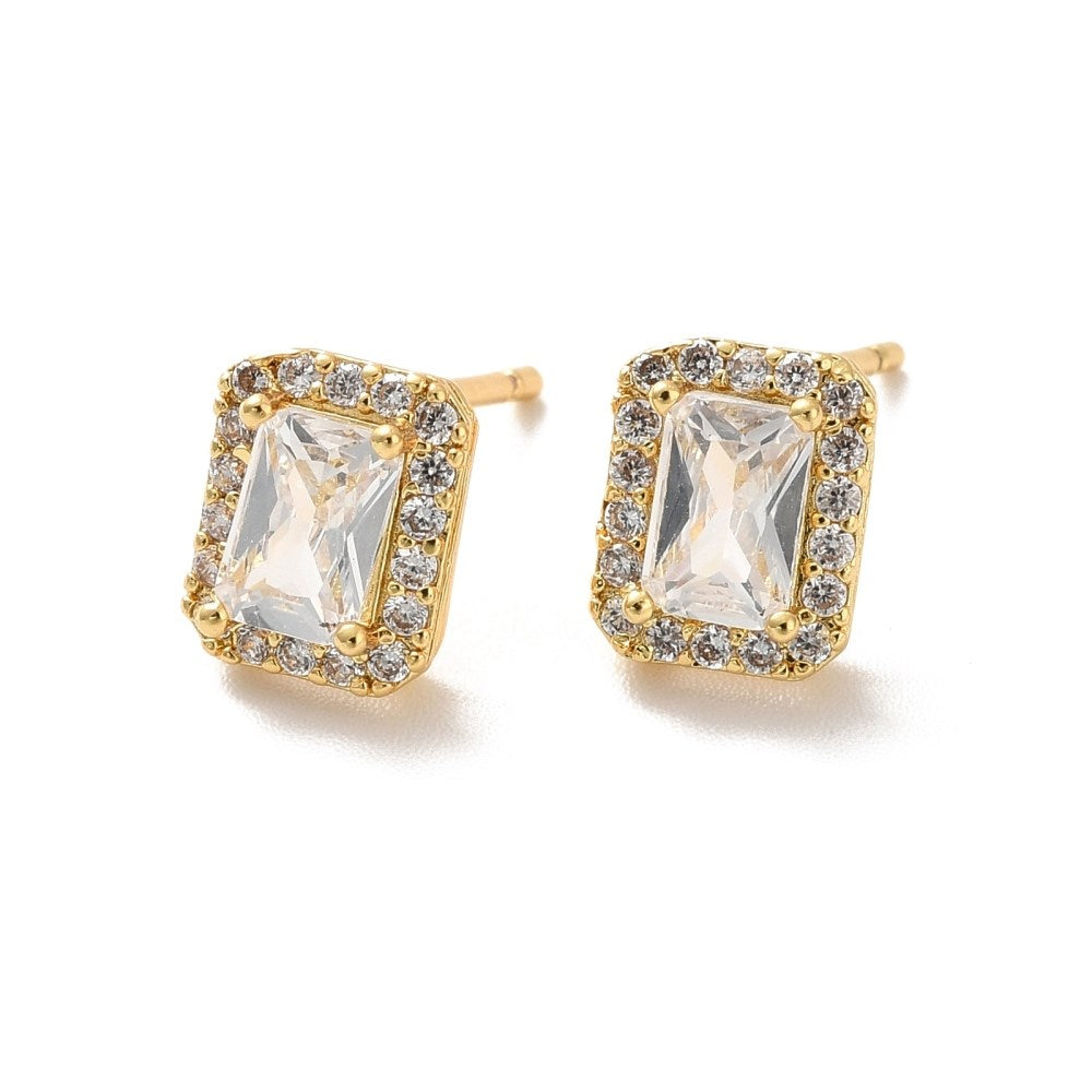 Rectangle Pave Studs | Annie Austen