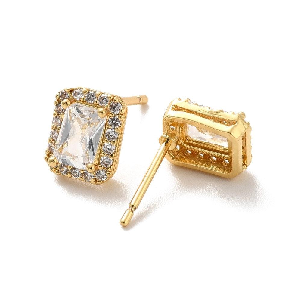 Rectangle Pave Studs | Annie Austen