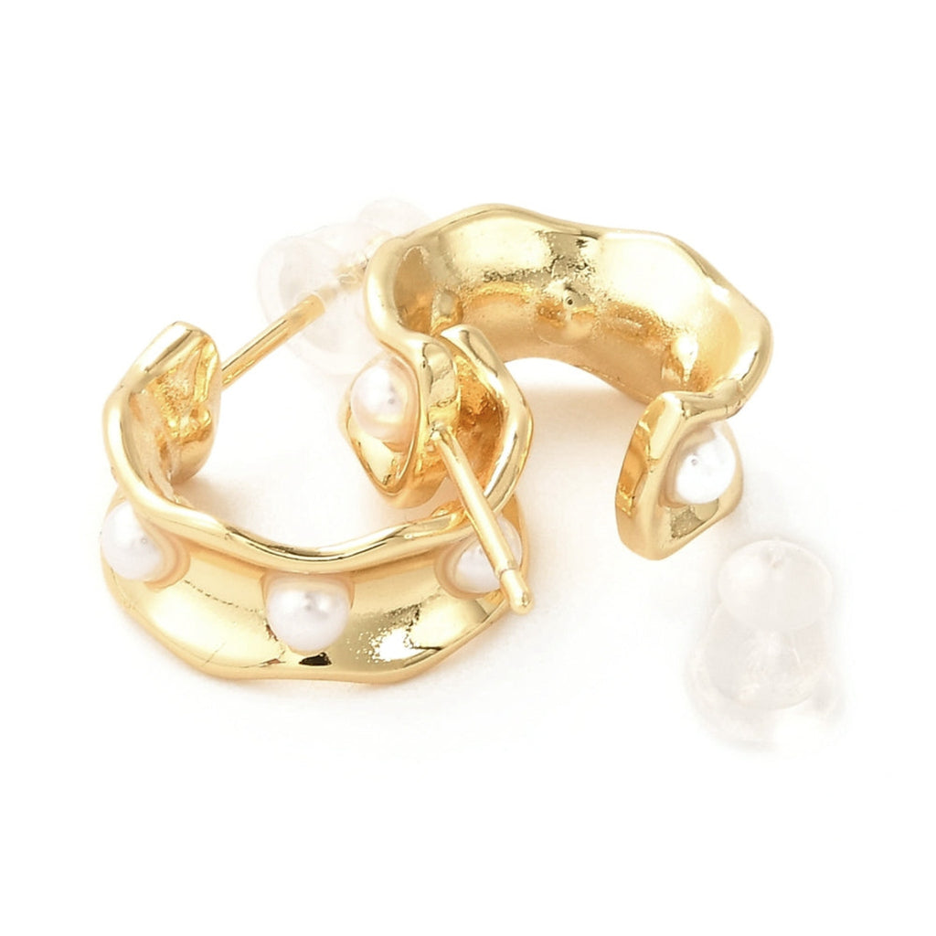 Pearl Accent Half Hoops
