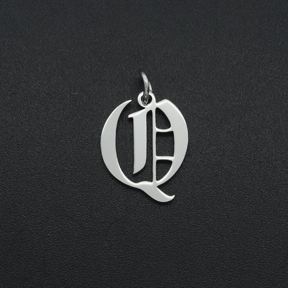 Gothic Initial Necklace | Silver