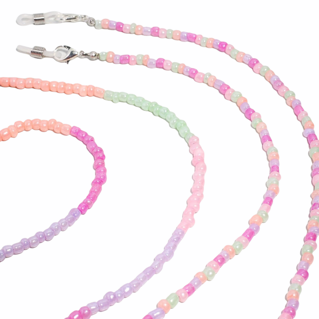 Pastel Rainbow and Pastel Colorblock Beaded Mask & Glasses Chains