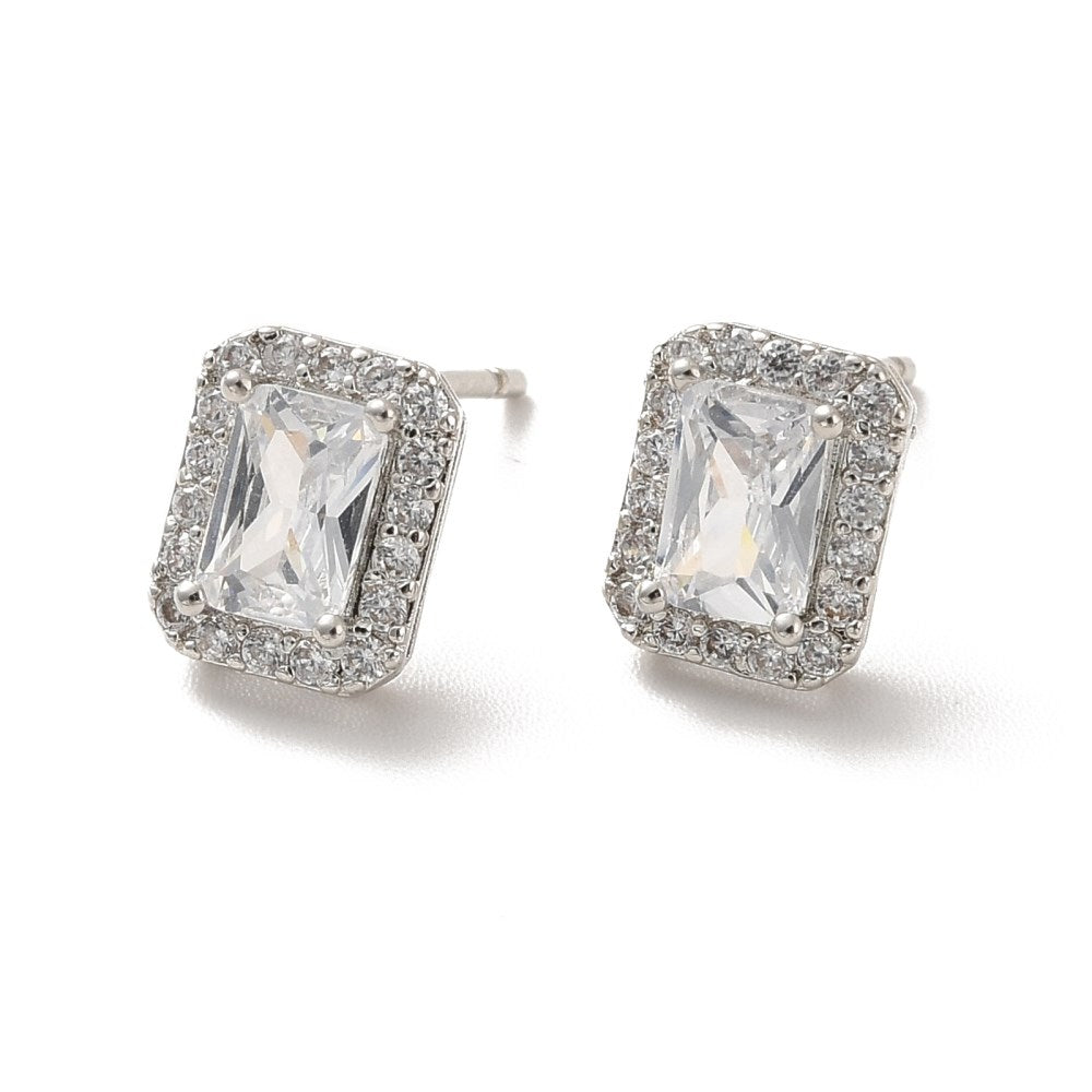 Rectangle Pave Studs | Annie Austen