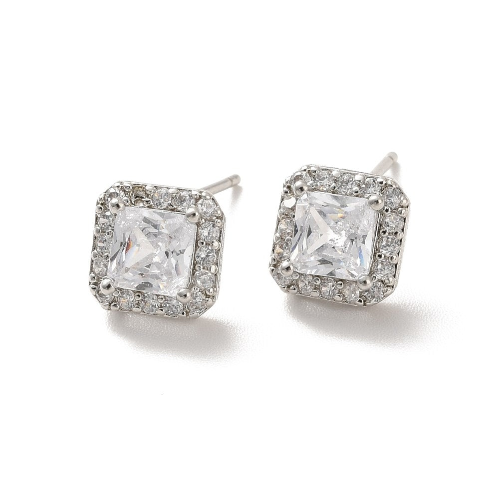 Square Pave Studs | Annie Austen